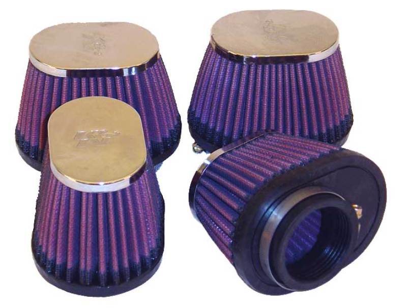 K&N Universal Chrome Filter 1.75in Flange ID / 4in Length x 2.875in Width Base / 2.75in Height K&N Engineering Air Filters - Direct Fit  AXOPROS
