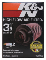 K&N Universal Rubber Filter 3 1/2inch ID FLG / 6inch Base / 4-5/8inch Top / 6inch Height K&N Engineering Air Filters - Universal Fit  AXOPROS