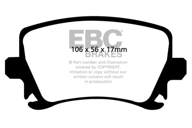 EBC 06-13 Audi A3 2.0 Turbo (Girling rear caliper) Ultimax2 Rear Brake Pads EBC Brake Pads - OE  AXOPROS