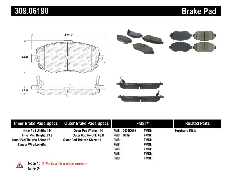 StopTech Performance 00-05 Lexus IS 250/300/350 / 02-09 SC 300/400/430 Front Brake Pads Stoptech Brake Pads - Performance  AXOPROS