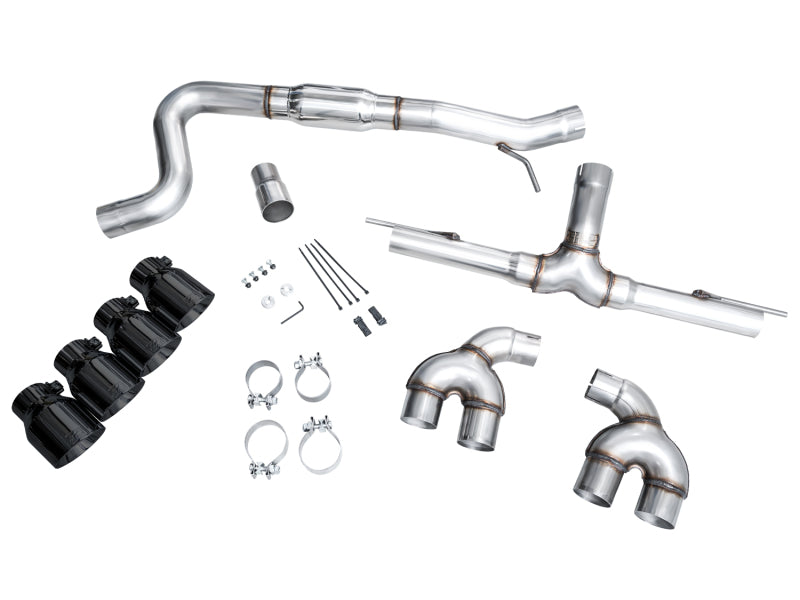 AWE MK8 Volkswagen Golf R 3in Track Edition Quad Exhaust - Diamond Black Tips AWE Tuning Catback  AXOPROS