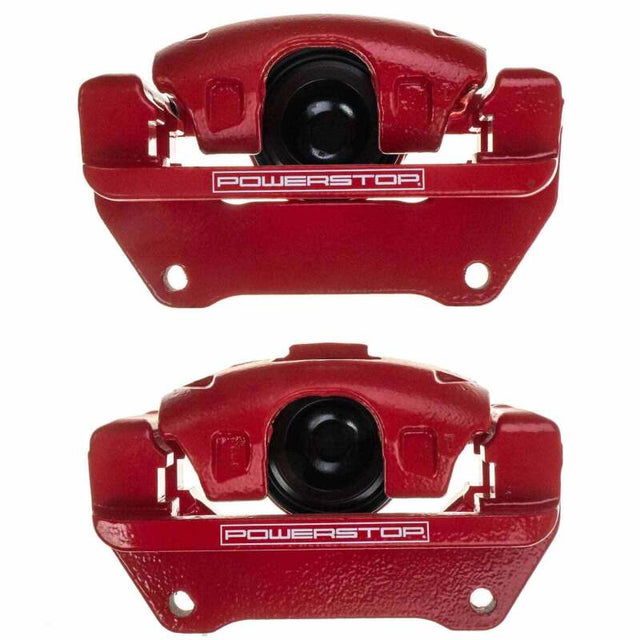 Power Stop 07-18 Jeep Wrangler JK Front Red Caliper Pair w/Bracket PowerStop Brake Calipers - Perf  AXOPROS