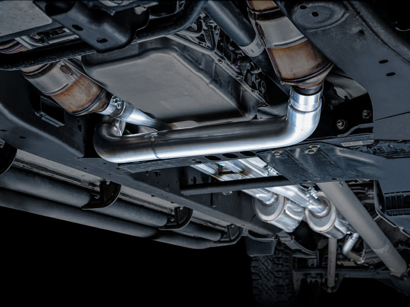 AWE Tuning 4th Gen GM 1500 6.2L 0FG Catback Split Rear Exit (w/ Bumper Cutouts) - Quad Chrome Tips AWE Tuning Catback  AXOPROS