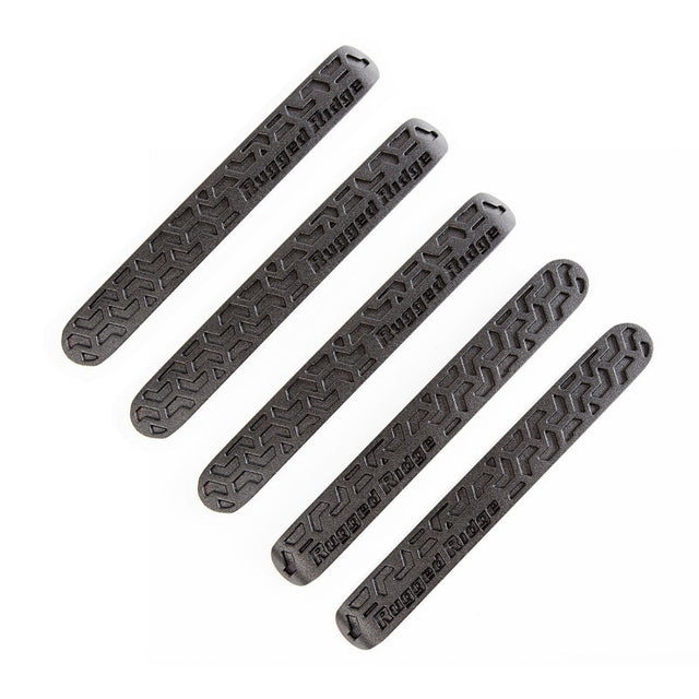 Rugged Ridge Elite Dr Hndle Inserts Black Tread 4Dr 07-18 Jeep Wrangler JK Rugged Ridge Doors  AXOPROS