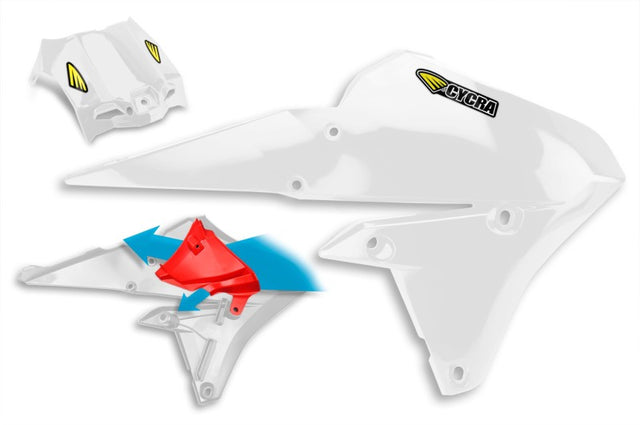 Cycra 15-19 Yamaha WR250F Powerflow Radiator Shrouds - White Cycra Plastics  AXOPROS