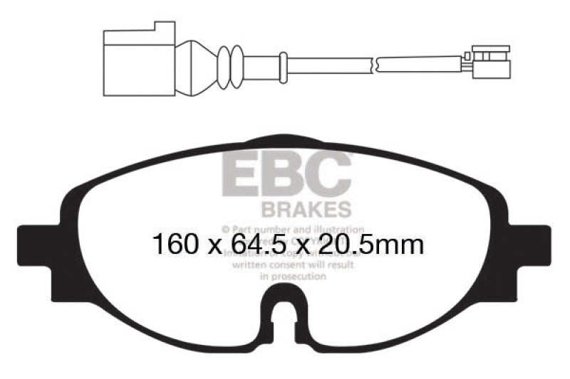 EBC 14+ Audi A3 1.8 Turbo Ultimax2 Front Brake Pads EBC Brake Pads - OE  AXOPROS