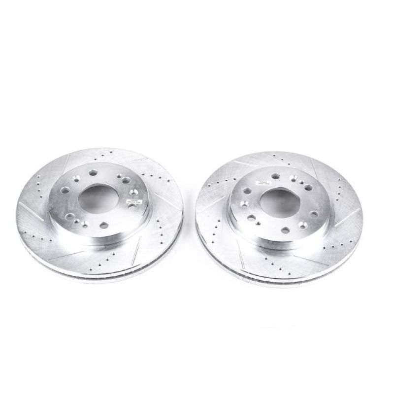 Power Stop 05-18 Chevrolet Silverado 1500 Front Evolution Drilled & Slotted Rotors - Pair PowerStop Brake Rotors - Slot & Drilled  AXOPROS