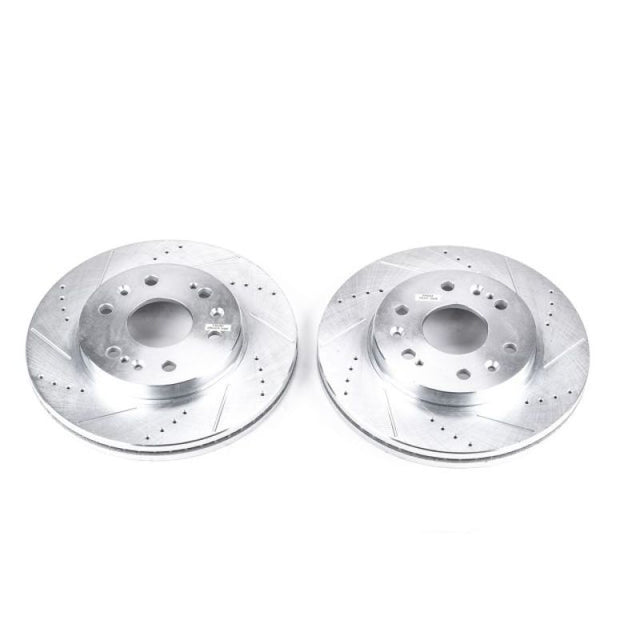 Power Stop 05-18 Chevrolet Silverado 1500 Front Evolution Drilled & Slotted Rotors - Pair PowerStop Brake Rotors - Slot & Drilled  AXOPROS
