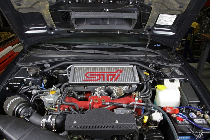 Perrin 02-07 Subaru Impreza (WRX/STi/RS/2.5i) / 04-08 Forester Front Strut Brace - Black Perrin Performance Strut Bars  AXOPROS