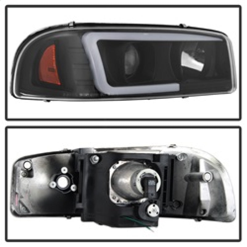 Spyder GMC Sierra 1500/2500/3500 99-06 V2 Projector Headlights - DRL - Black PRO-YD-CDE00V2-LB-BK SPYDER Headlights  AXOPROS