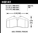 Hawk 94-96 Ferrari 456GT Rear / 91-94 Porsche 911 Rear / 94-98 Porsche 911 Front / 86-91 Porsche 928 Hawk Performance Brake Pads - Racing  AXOPROS