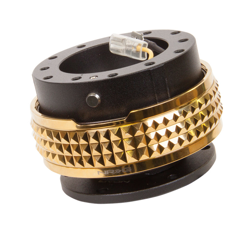 NRG Quick Release Kit - Pyramid Edition - Black Body / Chrome Gold Pyramid Ring NRG Quick Release Adapters  AXOPROS