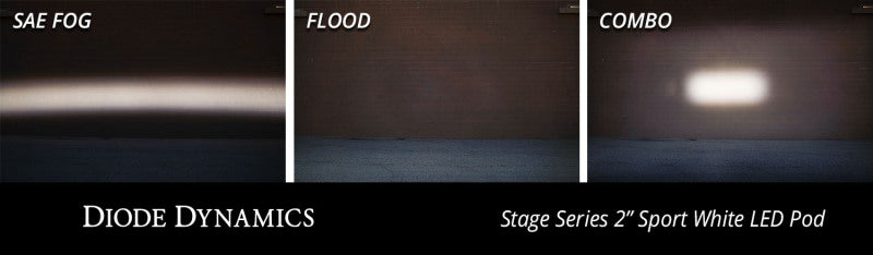 Diode Dynamics Stage Series 2 In LED Pod Sport - White Flood Flush RBL (Pair) Diode Dynamics Light Accessories and Wiring  AXOPROS