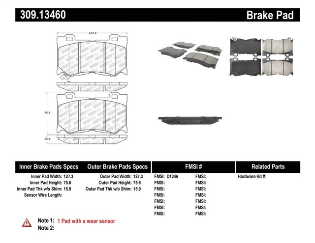 StopTech Performance 09-13 Infiniti FX35/FX37/FX45/FX50/08-13 G37 / 09-12 370Z Front Brake Pads Stoptech Brake Pads - Performance  AXOPROS