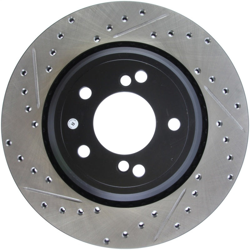 StopTech 00-03 BMW M5 (E39) Slotted & Drilled Right Rear Rotor Stoptech Brake Rotors - Slot & Drilled  AXOPROS
