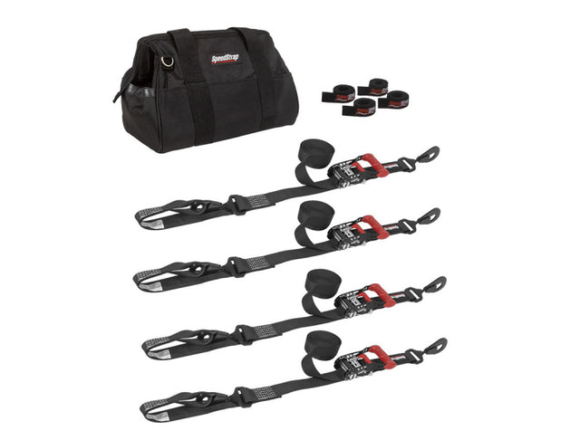 SpeedStrap 1 1/2In UTV Tie-Down Kit - Black SpeedStrap Cargo Tie-Downs  AXOPROS