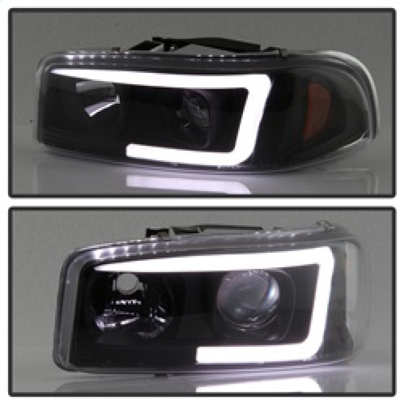Spyder GMC Sierra 1500/2500/3500 99-06 V2 Projector Headlights - DRL - Black PRO-YD-CDE00V2-LB-BK SPYDER Headlights  AXOPROS