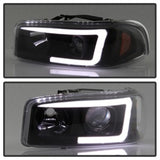 Spyder GMC Sierra 1500/2500/3500 99-06 V2 Projector Headlights - DRL - Black PRO-YD-CDE00V2-LB-BK SPYDER Headlights  AXOPROS