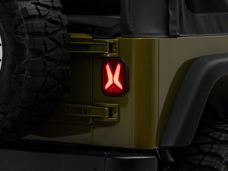 Raxiom Raxiom 76-06 Jeep CJ7 Wrangler YJ & TJ Gladiator LED Tail Lights- Black Housing (Smoked Lens) Tail Lights aftermarket performance part