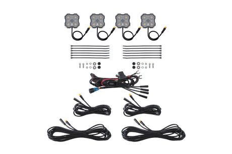 Diode Dynamics Diode Dyamics Rock Light - Amber/White - M8 4-Pack Light Accessories and Wiring aftermarket performance part