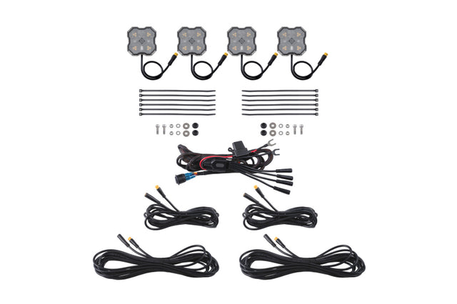 Diode Dynamics Diode Dyamics Rock Light - Amber/White - M8 4-Pack Light Accessories and Wiring aftermarket performance part