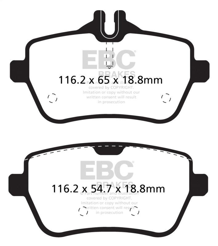 EBC 14+ Mercedes-Benz S550 4.7 Twin Turbo Redstuff Rear Brake Pads EBC Brake Pads - Performance  AXOPROS