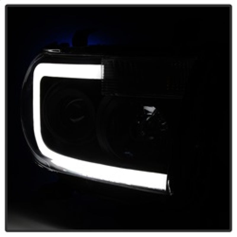 Xtune Toyota Tundra 07-13 LED Light Bar Projector Headlights Black PRO-JH-TTU07-LED-BK SPYDER Headlights  AXOPROS