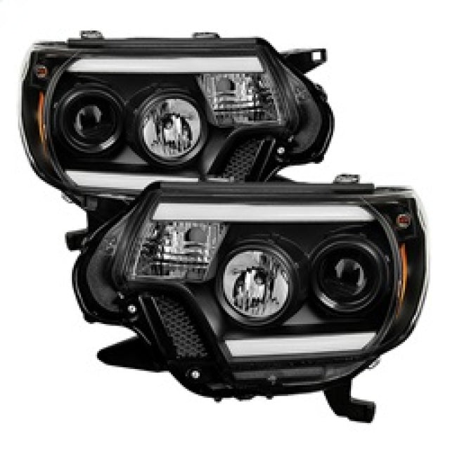 Spyder Toyota Tacoma 12-15 Projector Headlights Light Bar DRL Black PRO-YD-TT12-LBDRL-BK SPYDER Headlights  AXOPROS