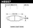 Hawk 08 WRX Rear HP+ Street Brake Pads Hawk Performance Brake Pads - Performance  AXOPROS