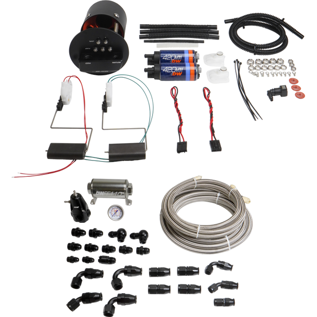 DeatschWerks 92-06 BMW 3-Series E36/E46 X2 Module with DW420 Pumps and PTFE Plumbing Kit DeatschWerks Fuel Pumps  AXOPROS