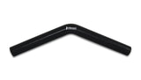Vibrant 4 Ply Reinforced Silicone Elbow Connector - 1in ID x 8in Leg 45 Deg Elbow (BLACK) Vibrant Silicone Couplers & Hoses  AXOPROS