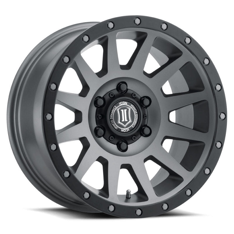 ICON Compression 17x8.5 6x5.5 25mm Offset 5.75in BS 95.1mm Bore Titanium Wheel ICON Wheels - Cast  AXOPROS