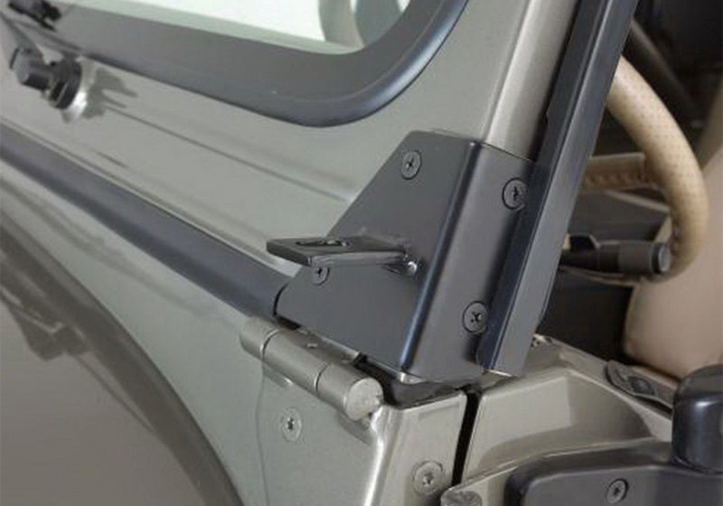 Rampage 1976-1983 Jeep CJ5 Windshield Hinge Light Bracket - Black Rampage Doors  AXOPROS