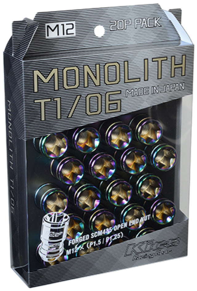Project Kics 12 x 1.5 Neochrome T1/06 Monolith Lug Nuts - 20 Pcs Project Kics Lug Nuts  AXOPROS