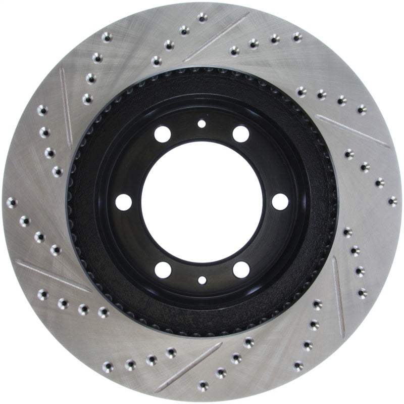 StopTech 07-08 Toyota FJ Cruiser / 05-08 Tacoma (6 lug) / 03-08 4 Runner (319mm disc) SportStop Slo Stoptech Brake Rotors - Slot & Drilled  AXOPROS