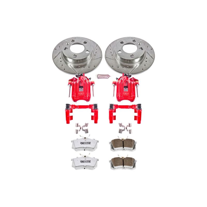 Power Stop 01-05 Volkswagen Jetta Rear Z26 Street Warrior Brake Kit w/Calipers PowerStop Brake Kits - Performance D&S  AXOPROS