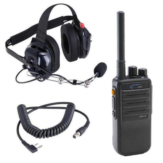 Rugged Radios Crew Chief - H42 Spotter Headset and Rugged Handheld Radio Package - Blue Rugged Radios Radio Communications  AXOPROS