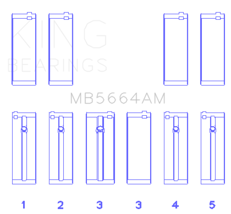 King Nissan QR25DE DOHC 16 Valves Main Bearing Set - Size STD King Engine Bearings Bearings  AXOPROS