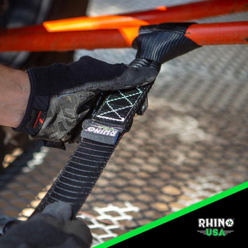 Rhino USA Heavy Duty Ratchet Tie-Down 4-Pack Black 1.6In X 15Ft Rhino USA Cargo Tie-Downs  AXOPROS