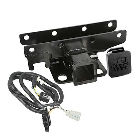 Rugged Ridge Receiver Hitch & Wiring Kit RR Logo 07-18 Jeep Wrangler JK Rugged Ridge Hitch Accessories  AXOPROS