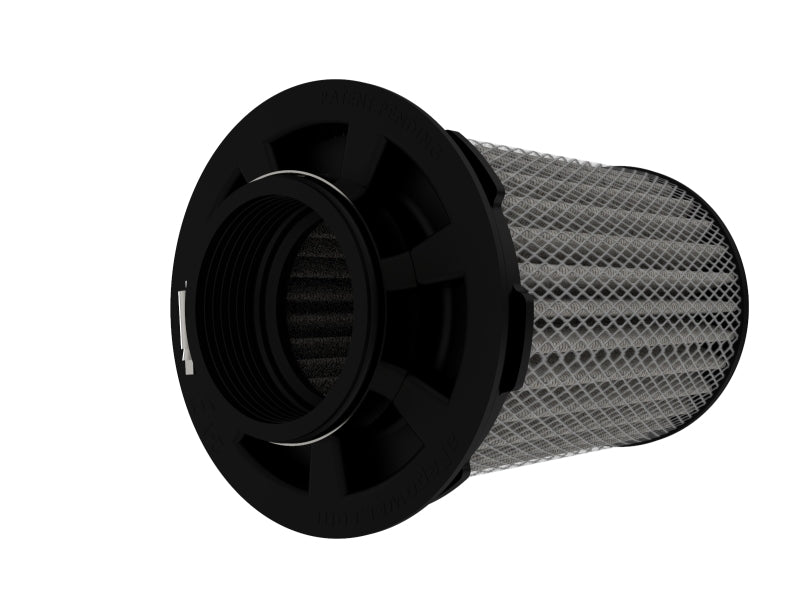 aFe aFe MagnumFLOW Air Filter - Pro DRY S 2.5 Inlet x 4.5in B x 4.5in T x 7in H (Inv) Air Filters - Universal Fit aftermarket performance part
