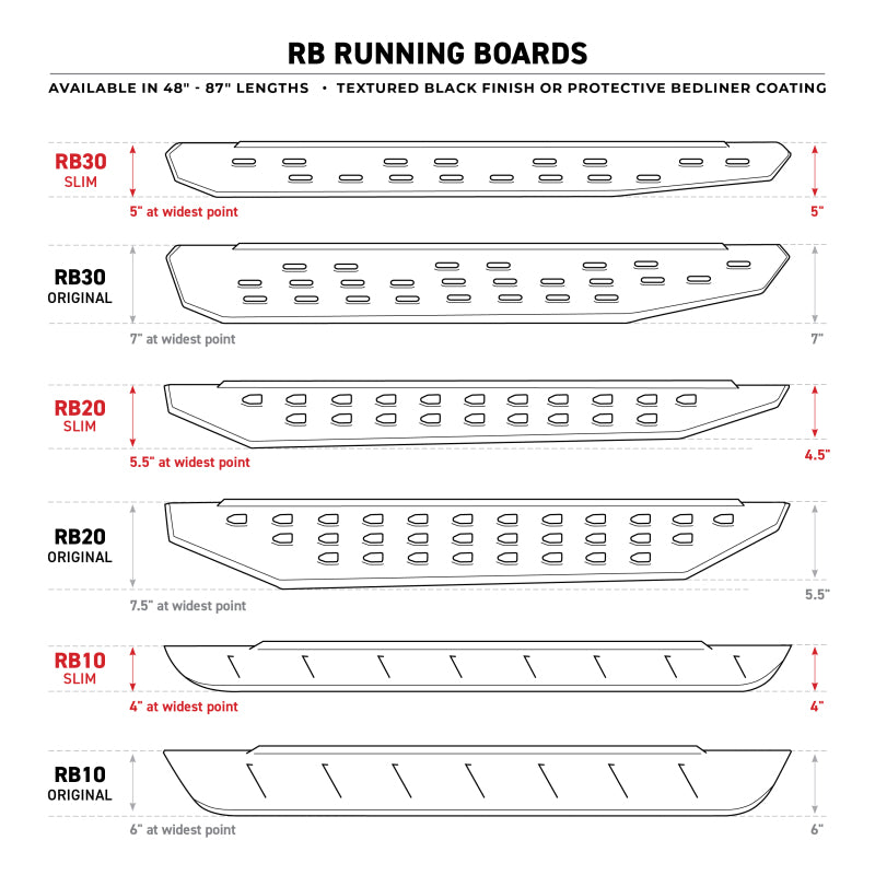 Go Rhino RB10 Running Boards - Bedliner Coating Finish - Complete Kit Go Rhino Running Boards  AXOPROS