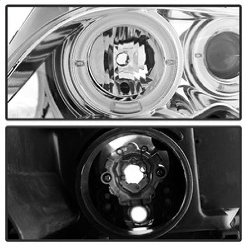 Spyder BMW E46 3-Series 02-05 4DR Projector Headlights 1PC LED Halo Chrm PRO-YD-BMWE4602-4D-AM-C SPYDER Headlights  AXOPROS