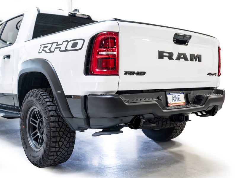 AWE Tuning AWE Tuning 2025+ RAM 1500 RHO 3.0 I6 TT 0FG Dual Rear Exit Cat-Back Exhaust - Diamond Black Tips Catback aftermarket performance part