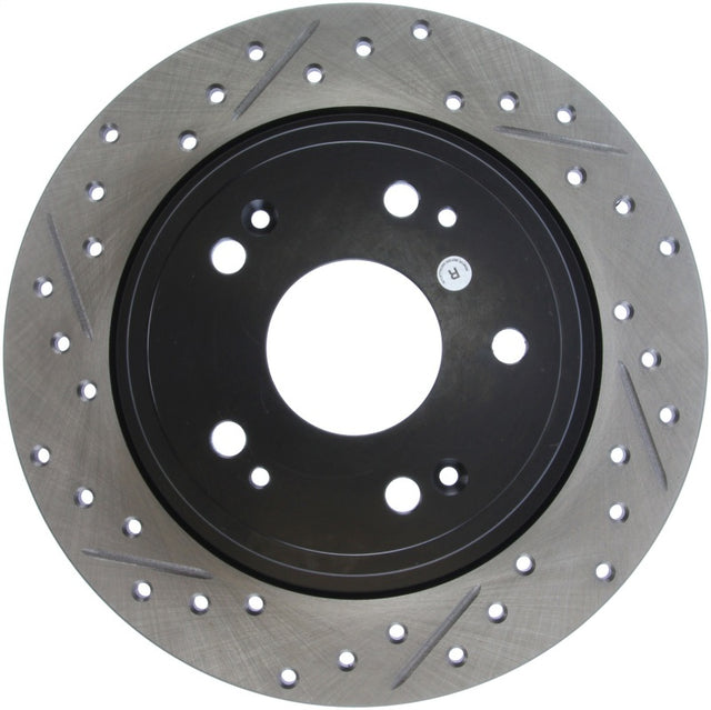 StopTech 09-10 Acura TSX / 08-10 Honda Accord Coupe/05-10 Sedan Right Rear Slotted & Drilled Rotor Stoptech Brake Rotors - Slot & Drilled  AXOPROS