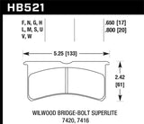 Hawk Wilwood Superlite 4/6 Forged DTC-60 Race Brake Pads Hawk Performance Brake Pads - Racing  AXOPROS