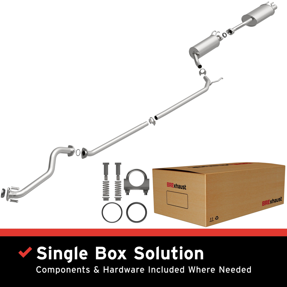BRExhaust 2006-2011 Honda Civic 1.8L Direct-Fit Replacement Exhaust System BRExhaust Exhaust System Kit  AXOPROS