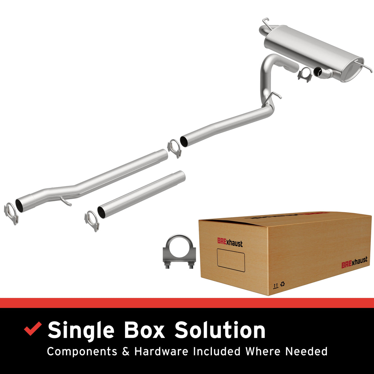 BRExhaust 2007-2011 Jeep Wrangler 3.8L Direct-Fit Replacement Exhaust System BRExhaust Exhaust System Kit  AXOPROS