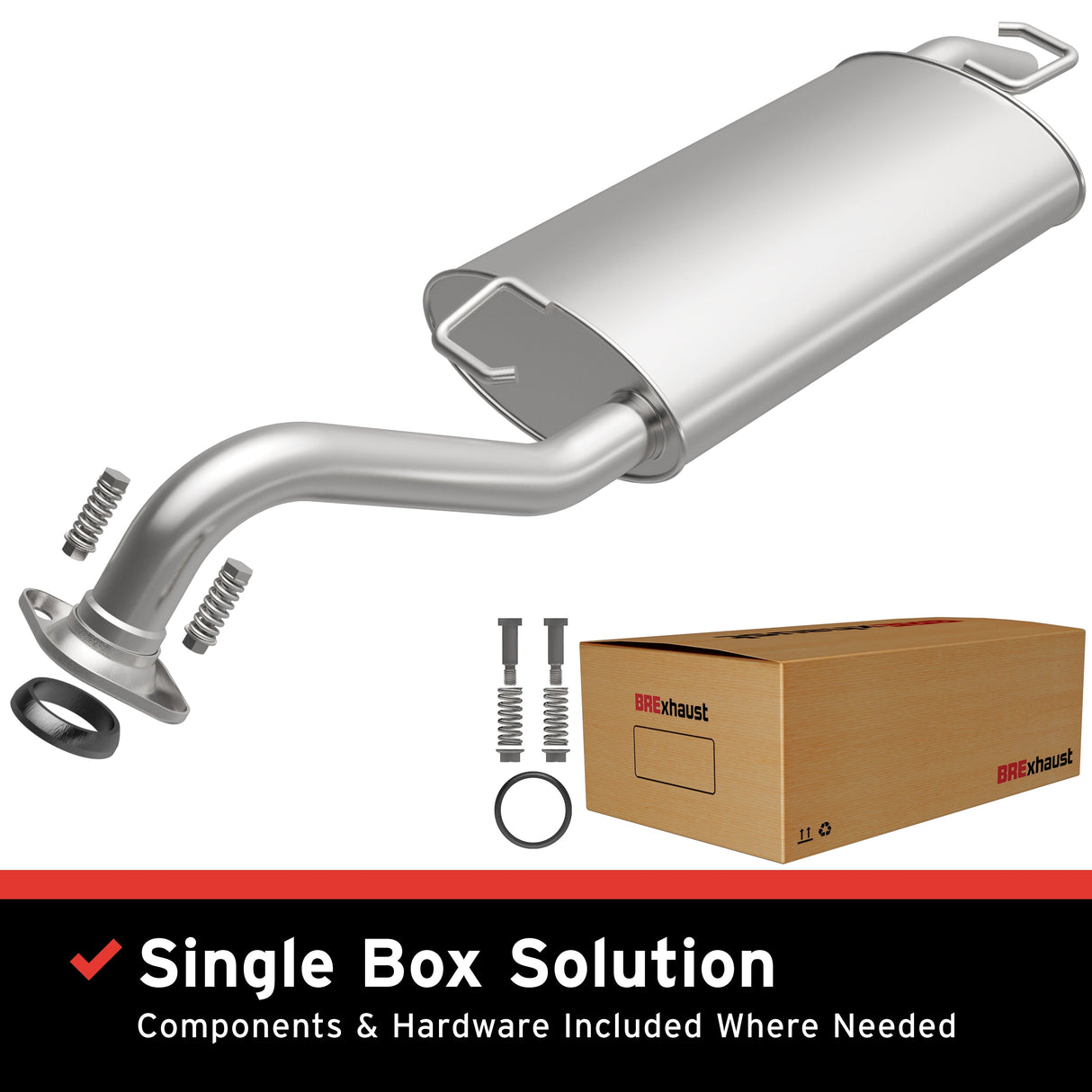 BRExhaust 2005-2008 Toyota Corolla 1.8L Direct-Fit Replacement Exhaust System BRExhaust Exhaust System Kit  AXOPROS