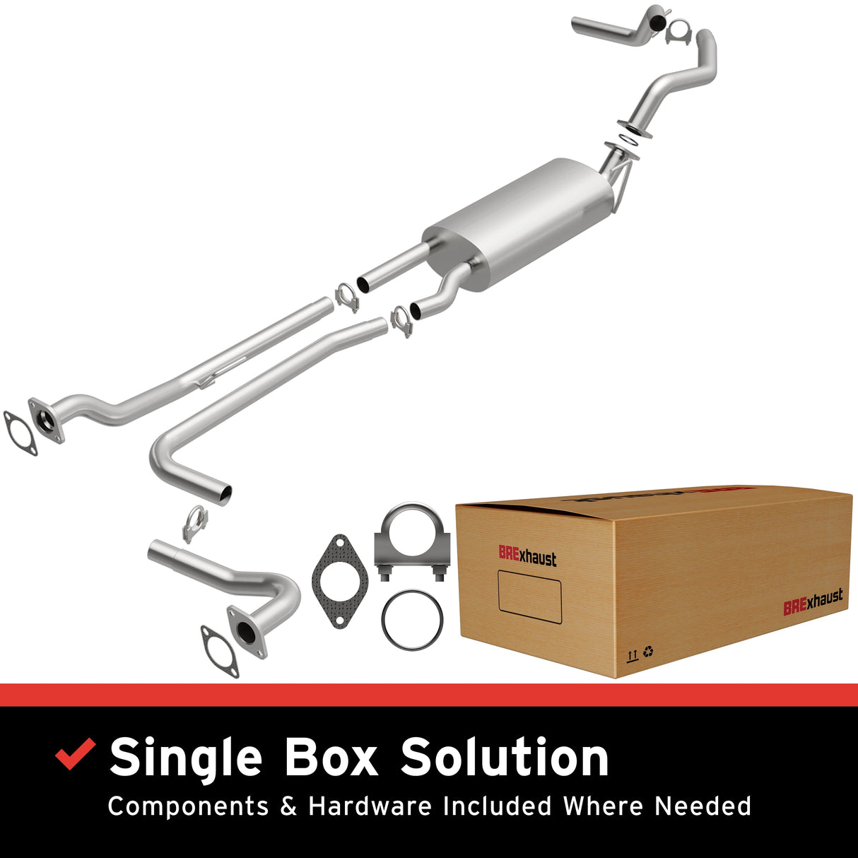 BRExhaust 2007-2015 Nissan TITAN 5.6L Direct-Fit Replacement Exhaust System BRExhaust Exhaust System Kit  AXOPROS
